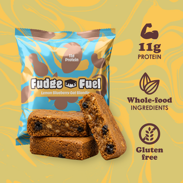 Fudge Fuel-Lemon Blueberry Oat Blondie