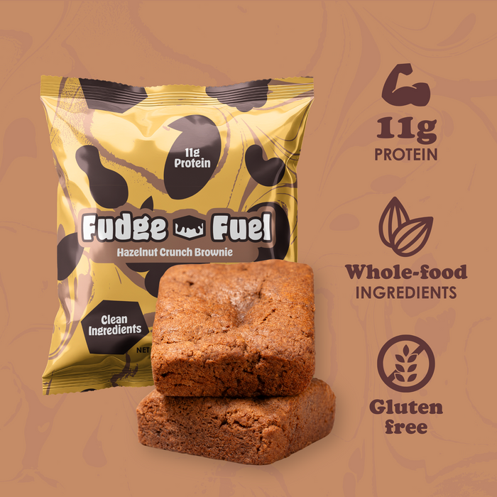Fudge Fuel-Hazelnut Espresso Crunch brownie